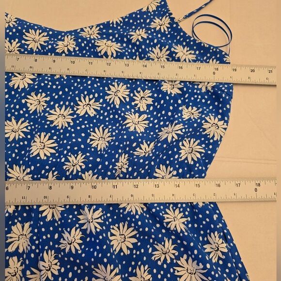 Skies Are Blue Ditsy Daisy Adjustable Strap Jumpsuit Tie Waist Size Large - Picture 7 of 11